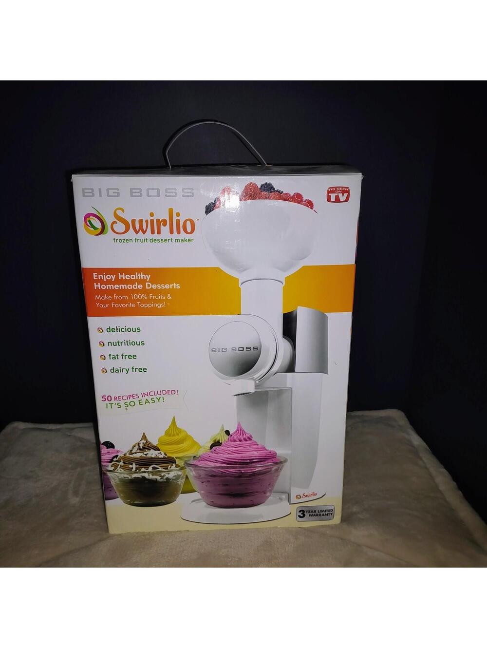 Big Boss Swirlio Frozen Fruit Dessert Maker New WHITE